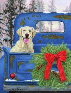 228x300 Truck Painting - Christmas Dog Painting