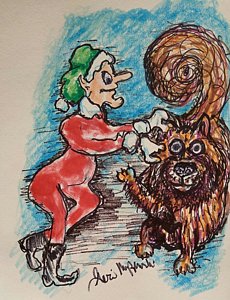 230x300 Christmas Elf Paintings - Christmas Elf Painting