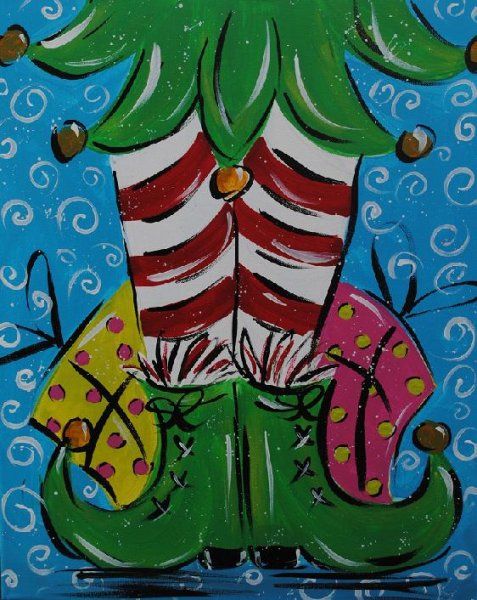 477x600 Elf Legs - Christmas Elf Painting