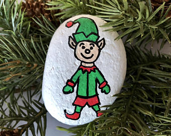 340x270 Elf Painted Rock Etsy - Christmas Elf Painting