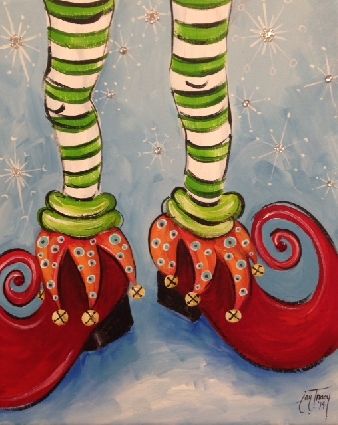 338x425 15 Best Christmas Card Inspiration Images On Etchings - Christmas Elf Painting