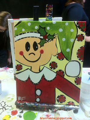 299x400 My Sips N Strokes Elf Painting! Craftiness Elves - Christmas Elf Painting
