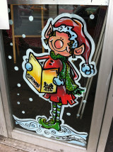 160x214 Santa Amp Elf Window Paintings - Christmas Elf Painting
