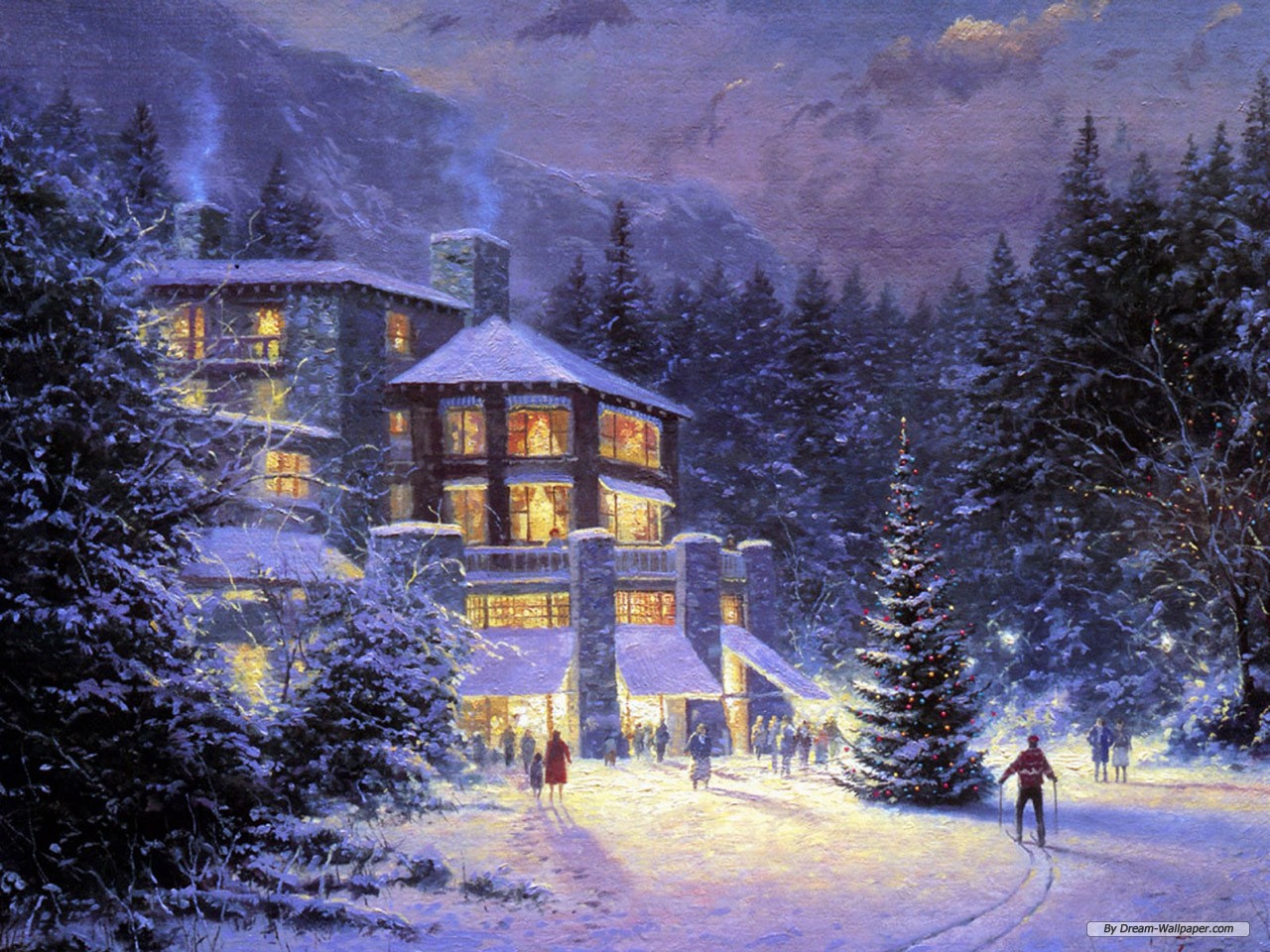 1280x960 Free Wallpaper - Christmas Eve Painting