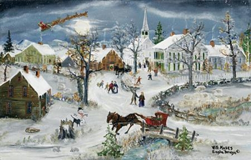 500x320 The Art Of Will Moses. Christmas Eve Service By Will Moses - Christmas Eve Painting