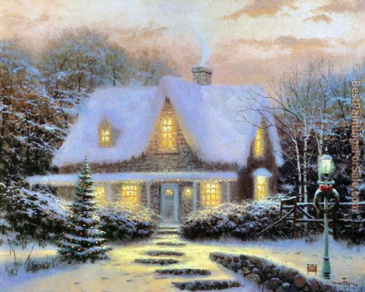 720x576 Thomas Kinkade Christmas Eve Painting Best Paintings For Sale - Christmas Eve Painting