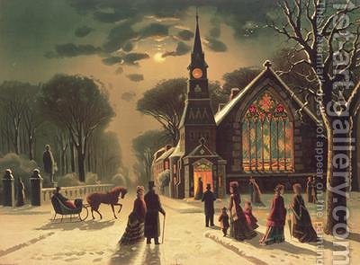 400x295 Christmas Eve J. Latham Reproduction 1st Art Gallery - Christmas Eve Painting