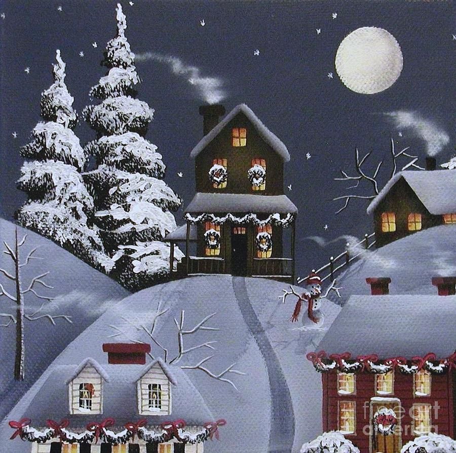 900x893 Christmas Eve Painting By Catherine Holman - Christmas Eve Painting