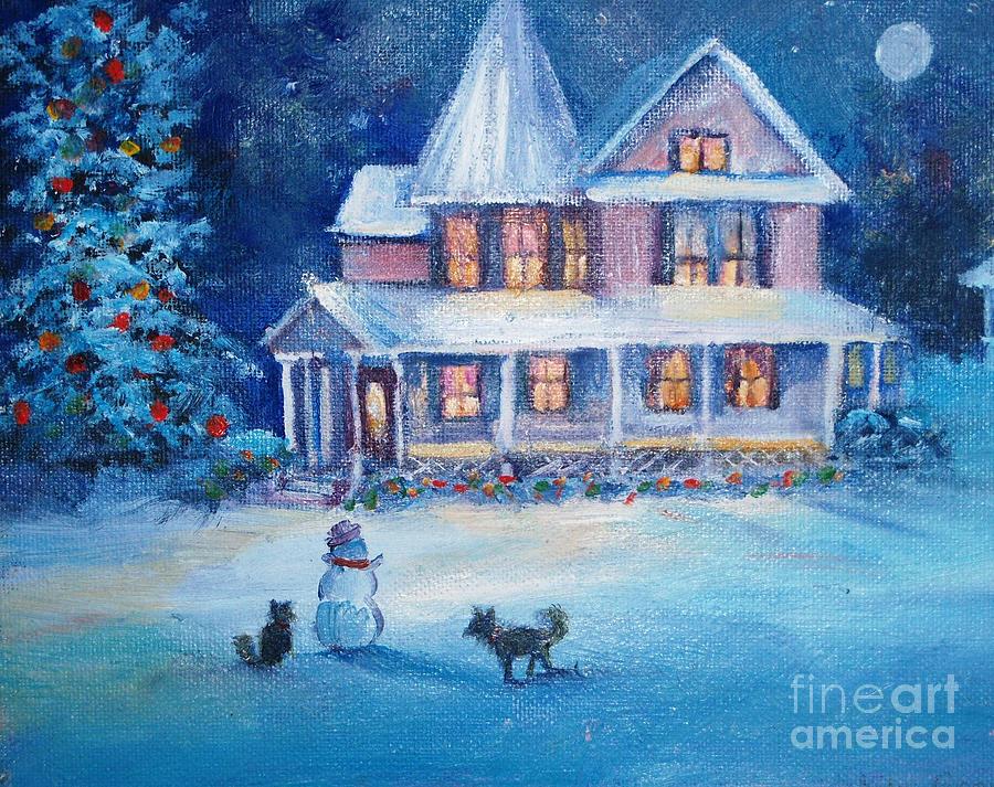 900x713 Christmas Eve Painting By Judy Groves - Christmas Eve Painting