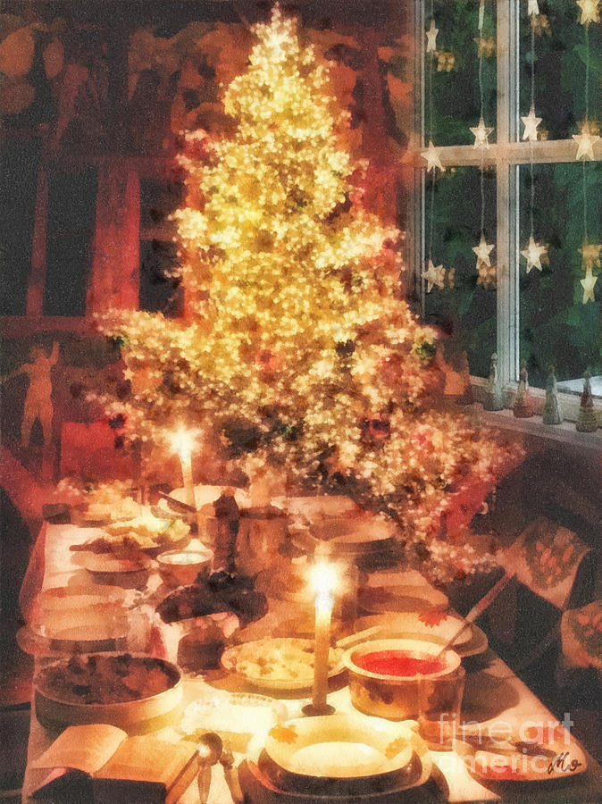 674x900 Christmas Eve Painting By Mo T - Christmas Eve Painting