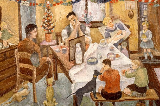 615x409 Family Wanted To Recreate Ashington Christmas Scene Image - Christmas Family Painting