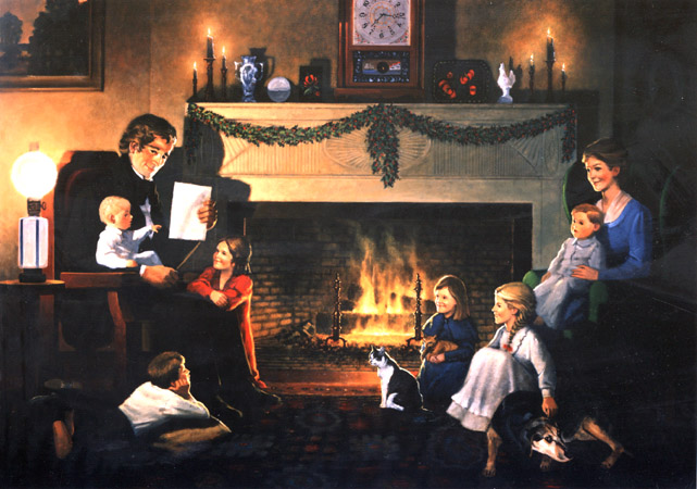 641x450 The Night Before Christmas - Christmas Family Painting