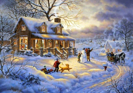 450x316 Christmas Family - Christmas Family Painting