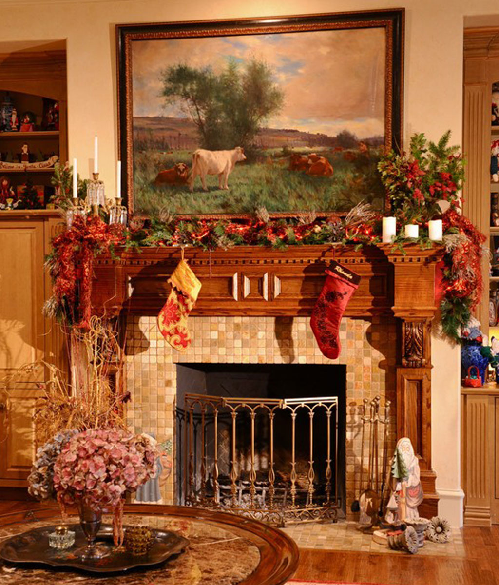 1024x1200 You Are Browsing Posts Filled With Fireplace Mantel Christmas - Christmas Fireplace Painting