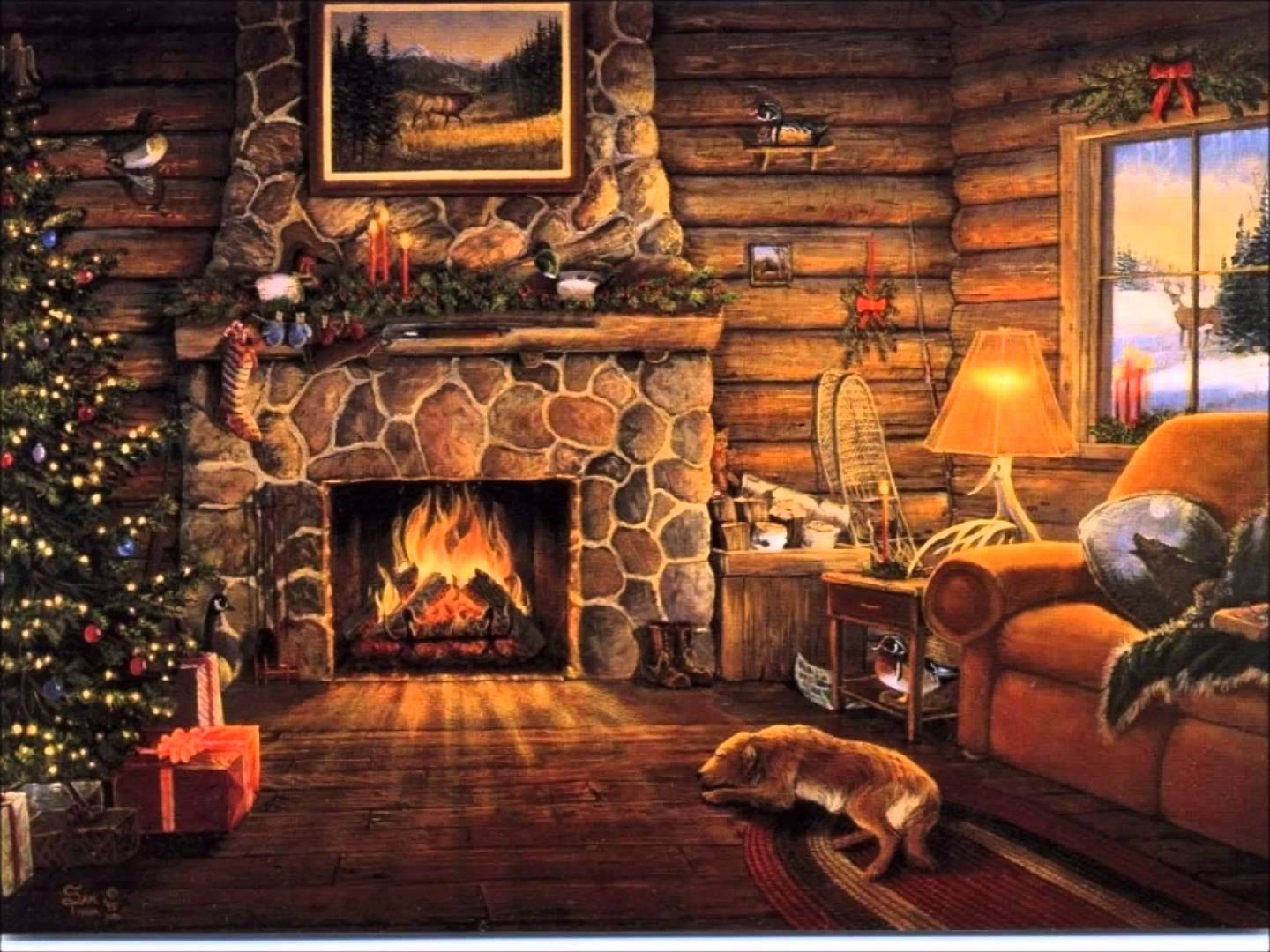 1440x1080 A Selection Of Traditional French Christmas Carols (Part I - Christmas Fireplace Painting