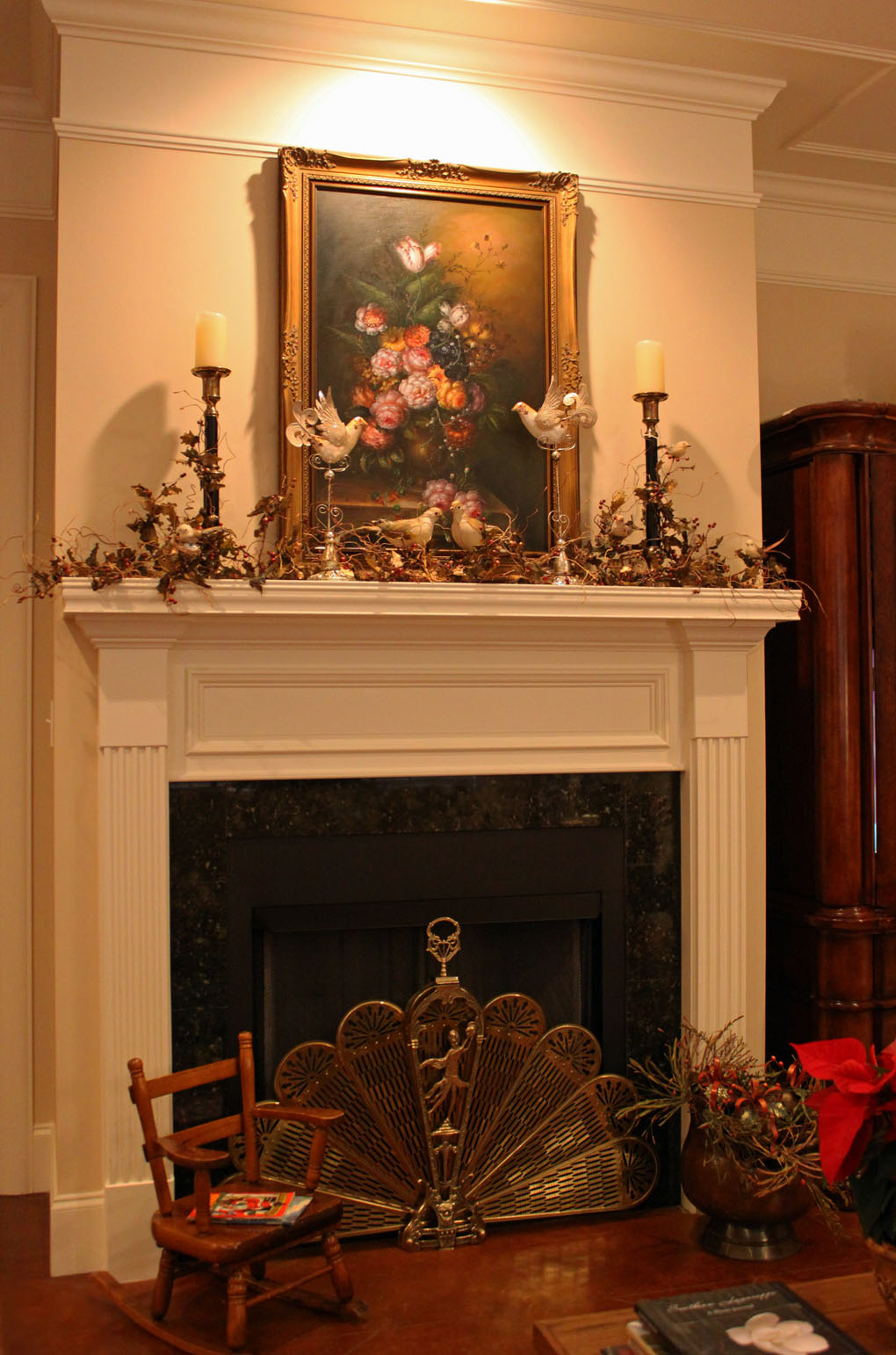 Christmas Fireplace Painting At Paintingvalley Com Explore