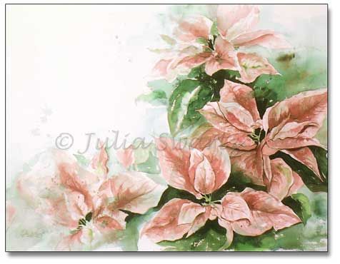 476x370 Watercolor Painting Of Poinsettia Christmas - Christmas Flower Painting