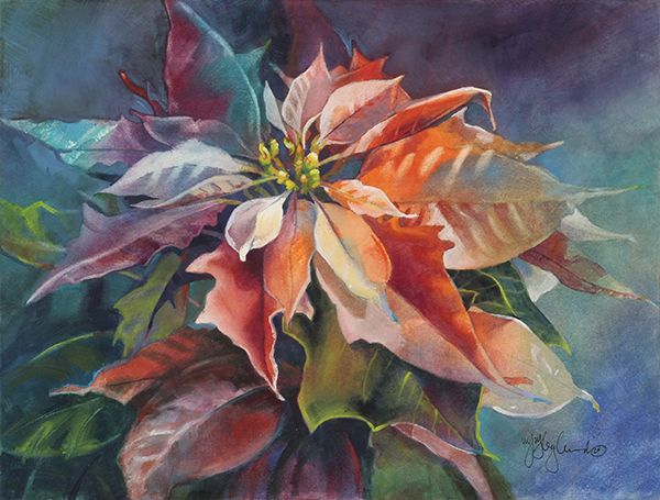 600x455 Best Watercolor Flowers Images On Art Flowers - Christmas Flower Painting