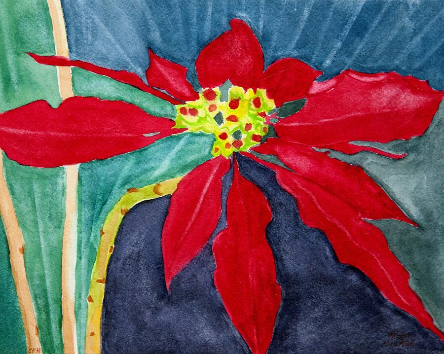 900x718 Christmas Flower Painting By Charlotte Hickcox - Christmas Flower Painting