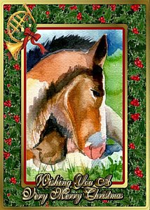214x300 Clydesdale Horse Paintings - Christmas Horse Painting