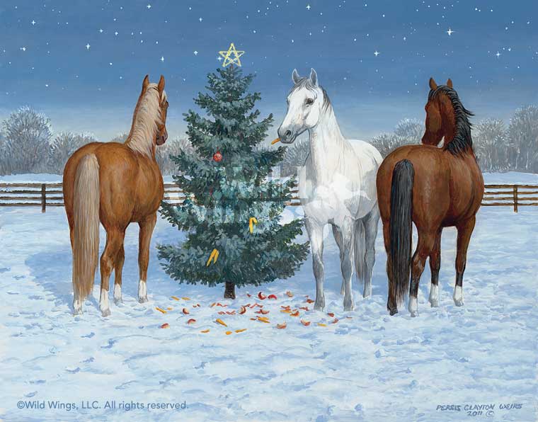 Christmas Horse Painting at PaintingValley.com | Explore collection of ...