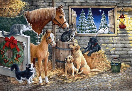 450x310 By Kathy Goff - Christmas Horse Painting