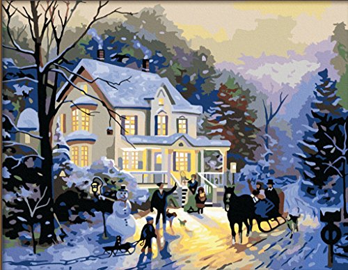 500x388 Christmas Paint By Number Kits Comfy Christmas - Christmas House Painting