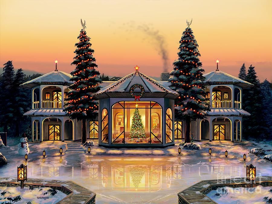 900x675 Christmas Painting - Christmas House Painting