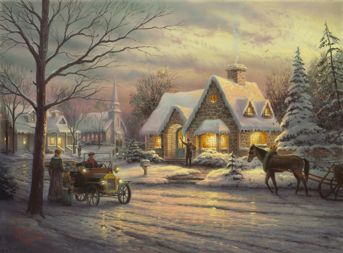 1200x885 Memories Of Christmas Limited Edition Art The Thomas Kinkade - Christmas House Painting