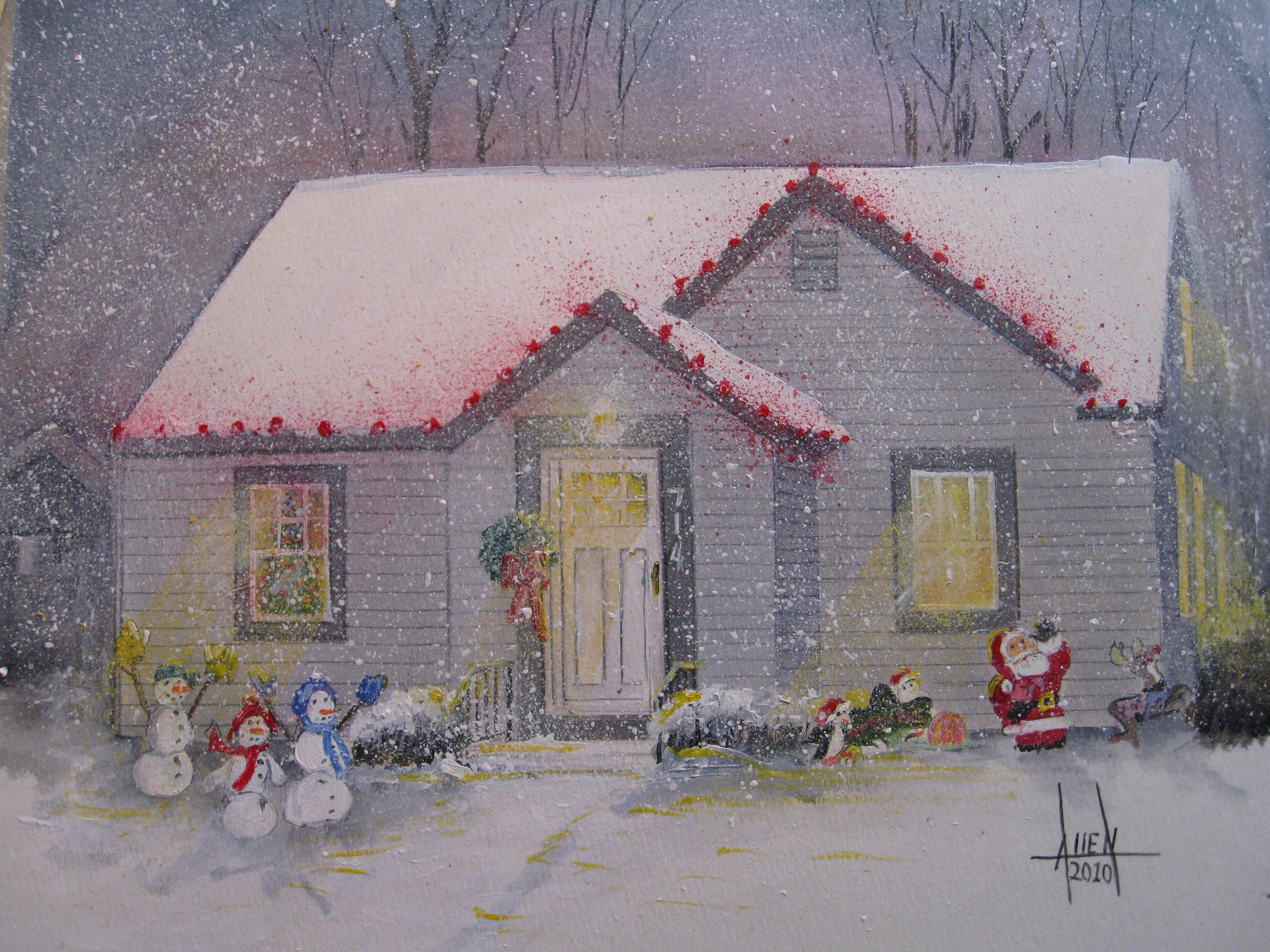 3170x2377 House - Christmas House Painting