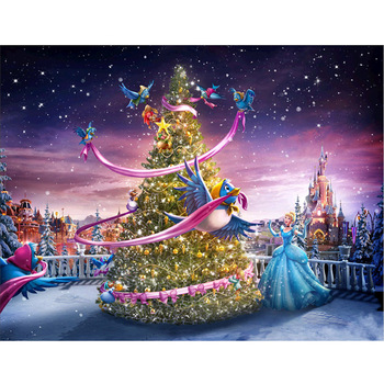 350x350 Christmas Tree Snow Landscape 5d Diamond Painting - Christmas Landscape Painting