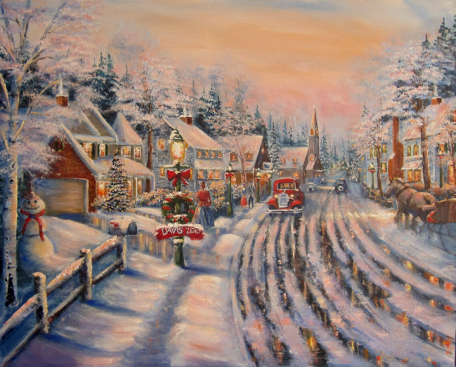 1600x1287 Davis Galleries Landscape Art Christmas In Ann Arbor - Christmas Landscape Painting