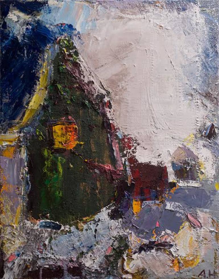 770x981 Saatchi Art Christmas Landscape Painting By Anna Nagorna - Christmas Landscape Painting