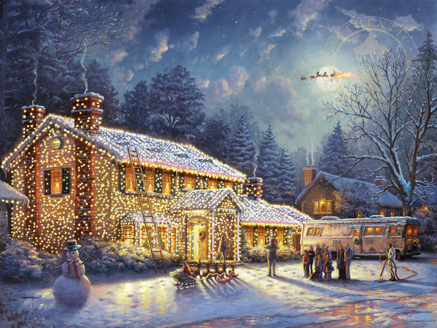 1500x1125 Christmas Lights The Thomas Kinkade Company - Christmas Lights Painting