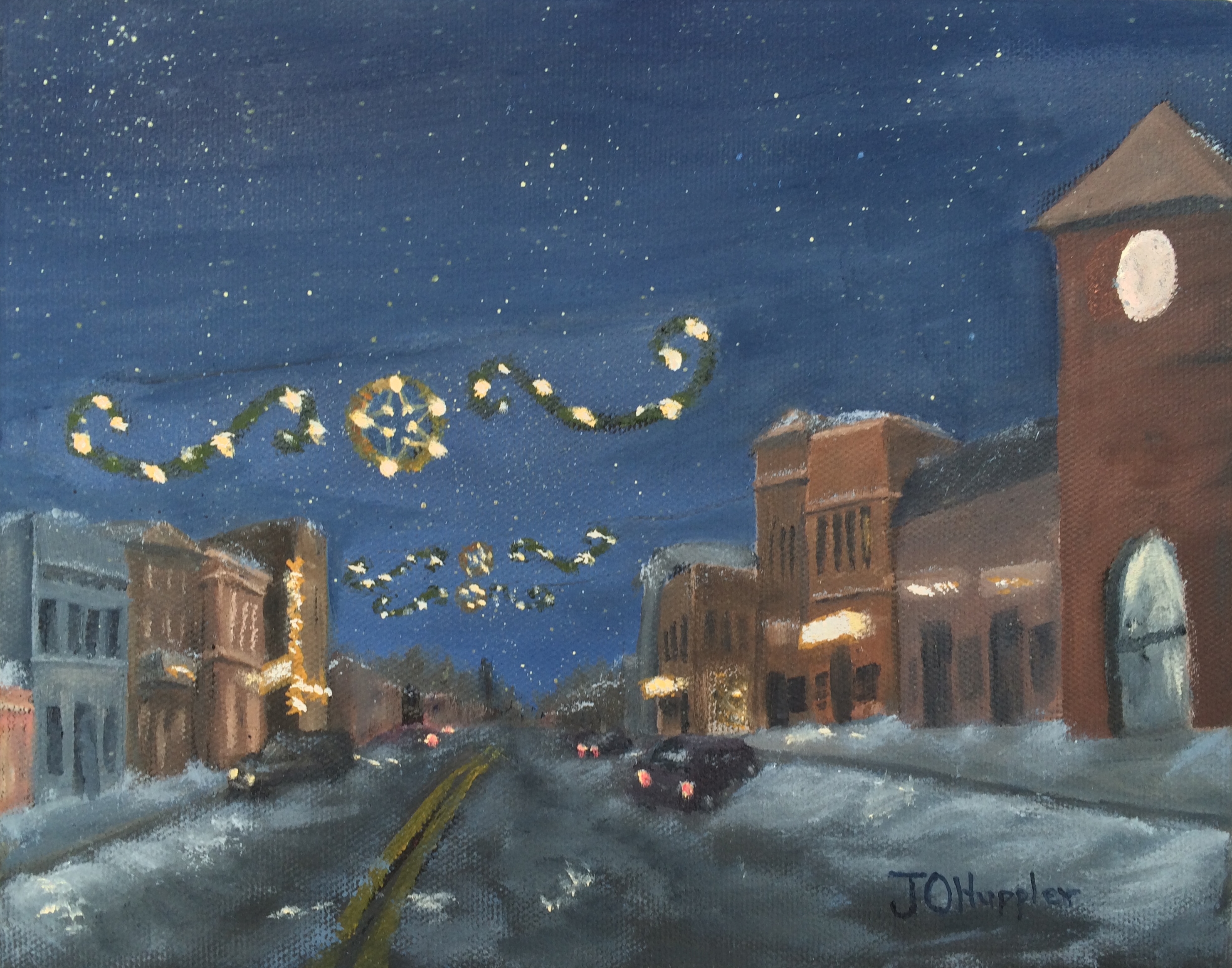 Christmas Lights Painting at PaintingValley.com | Explore collection of ...