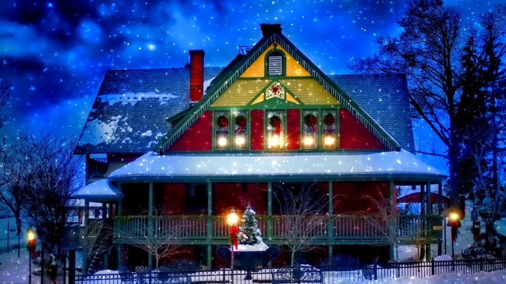 1000x562 8 Led Lights Free Shipping Christmas Gift Wall Art Canvas Print - Christmas Lights Painting