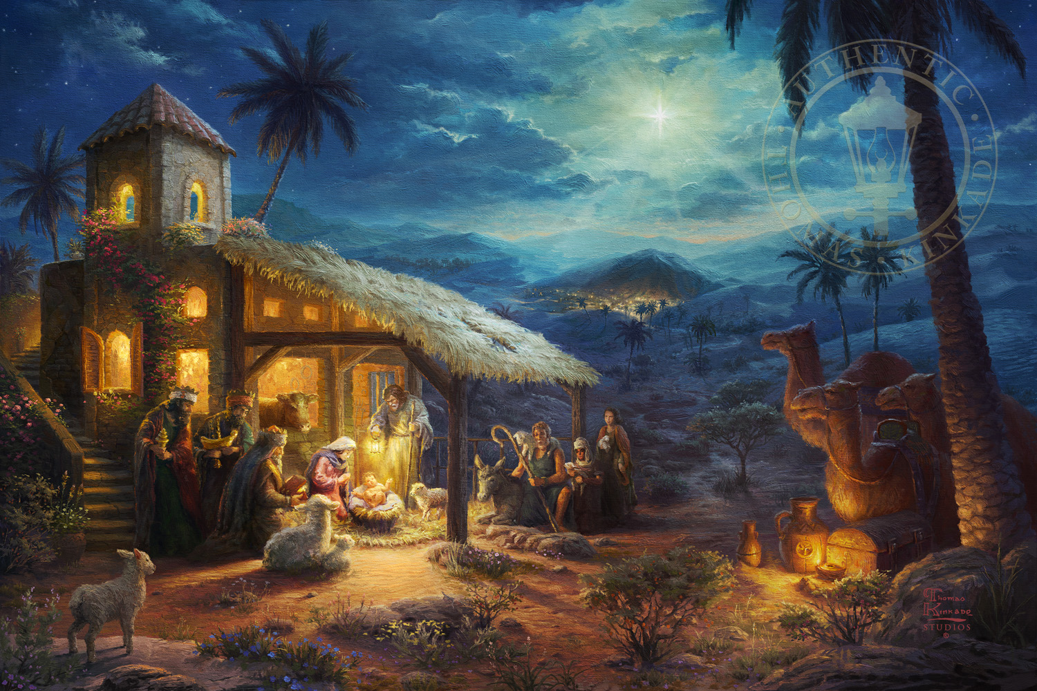 1500x1000 Nativity, - Christmas Manger Painting