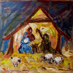 Christmas Manger Painting at PaintingValley.com | Explore collection of ...