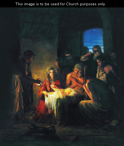 402x471 The Birth Of Jesus - Christmas Manger Painting