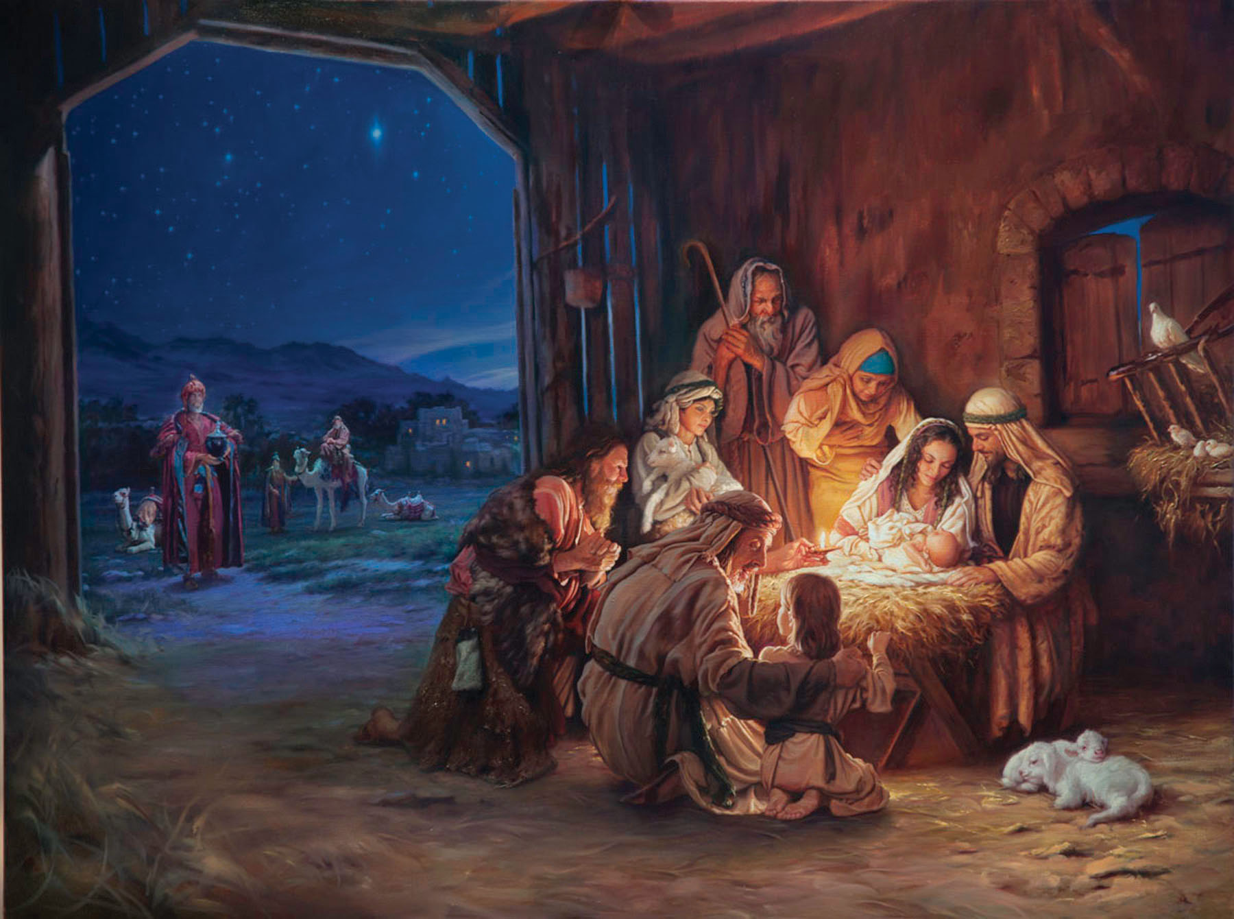 1800x1340 Best Photos Of Painting Of Nativity Scene - Christmas Manger Painting