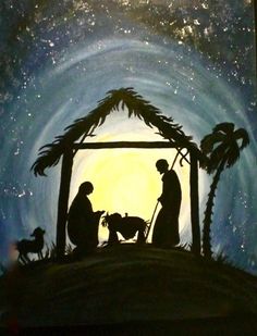 Christmas Manger Painting at PaintingValley.com | Explore collection of ...