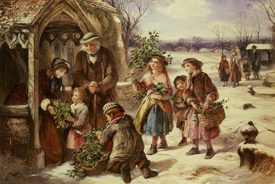 900x602 Christmas Morning Painting By Thomas Falcon Marshall - Christmas Morning Painting