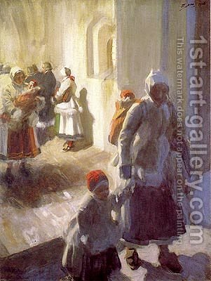 301x400 Christmas Morning Service Anders Zorn Reproduction 1st Art Gallery - Christmas Morning Painting