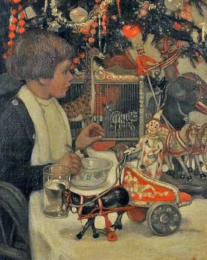 700x878 It's About Time Images Of A Few Us Christmas Traditions - Christmas Morning Painting