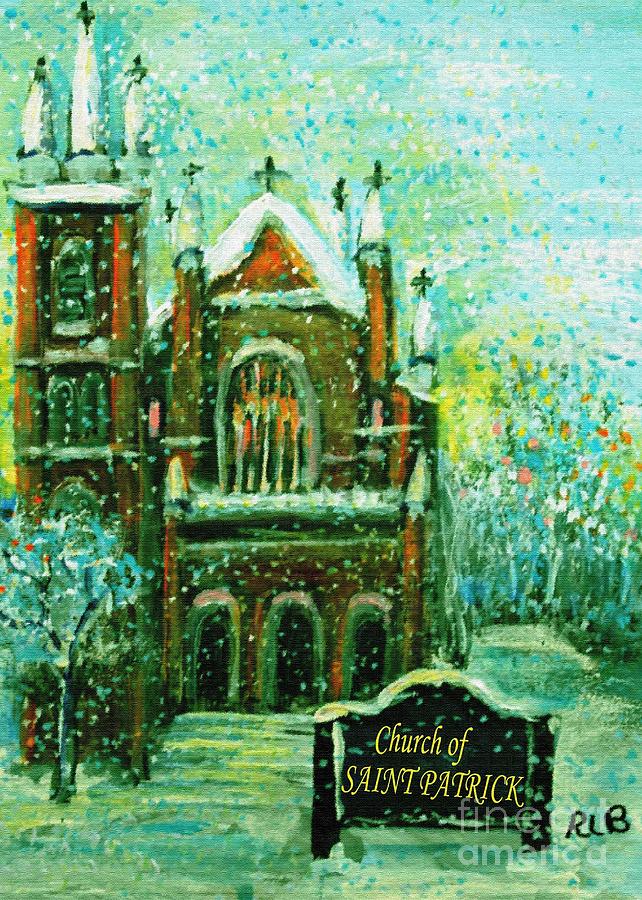 642x900 Saint Patrick's Church On A Snowy Christmas Morning Painting By - Christmas Morning Painting