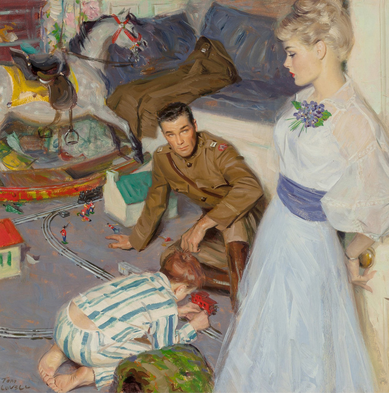 800x809 Artwork By Tom Lovell - Christmas Morning Painting