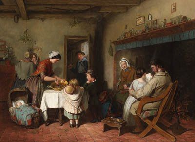 400x291 British Paintings William Macduff - Christmas Morning Painting