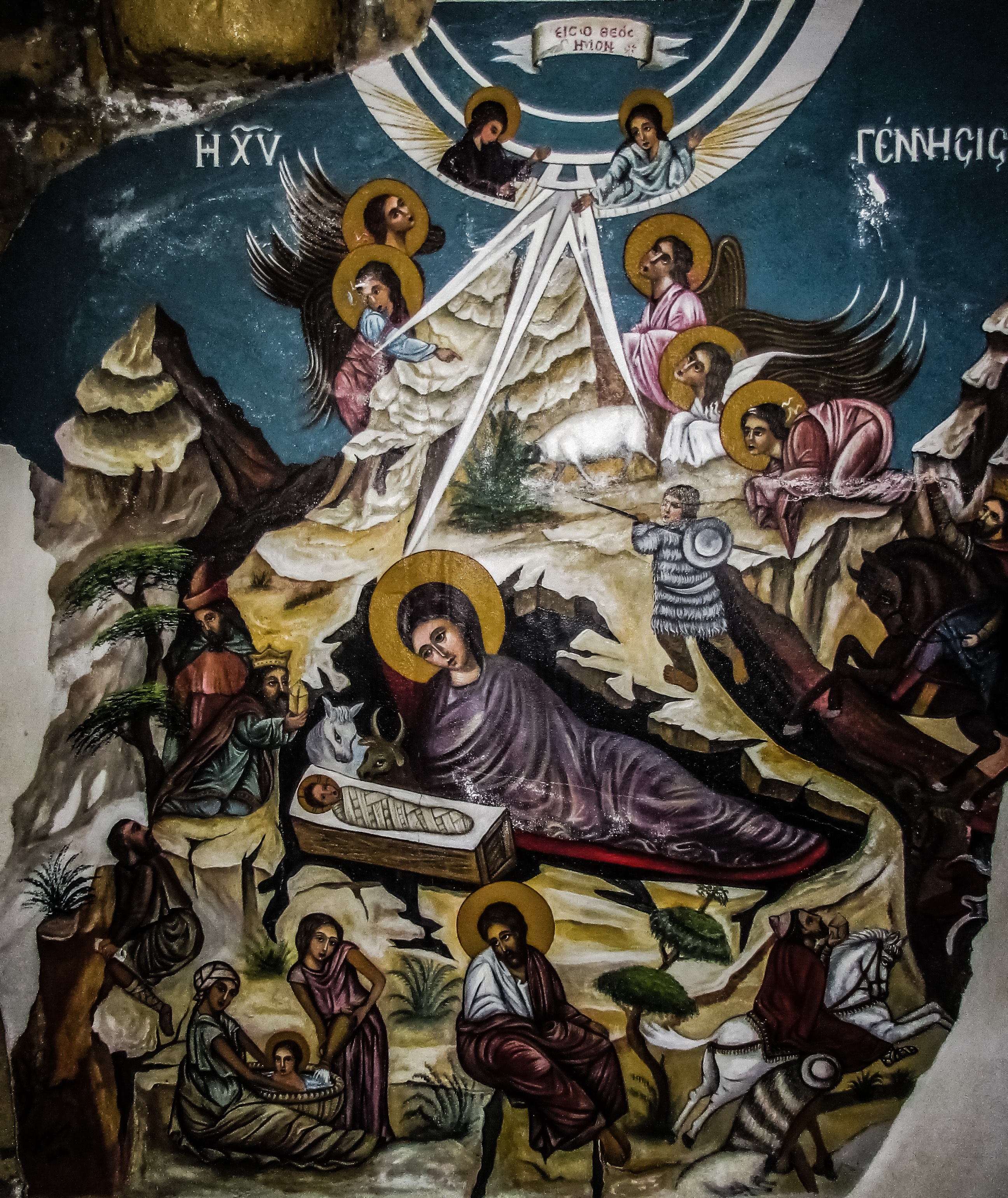 2592x3080 Free Images Religion, Painting, Religious, Art, Illustration - Christmas Nativity Painting