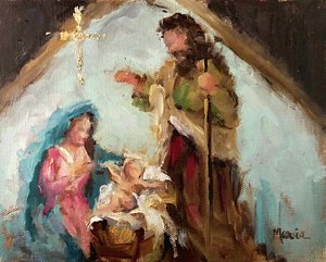 300x241 Nativity Paintings Fine Art America - Christmas Nativity Painting