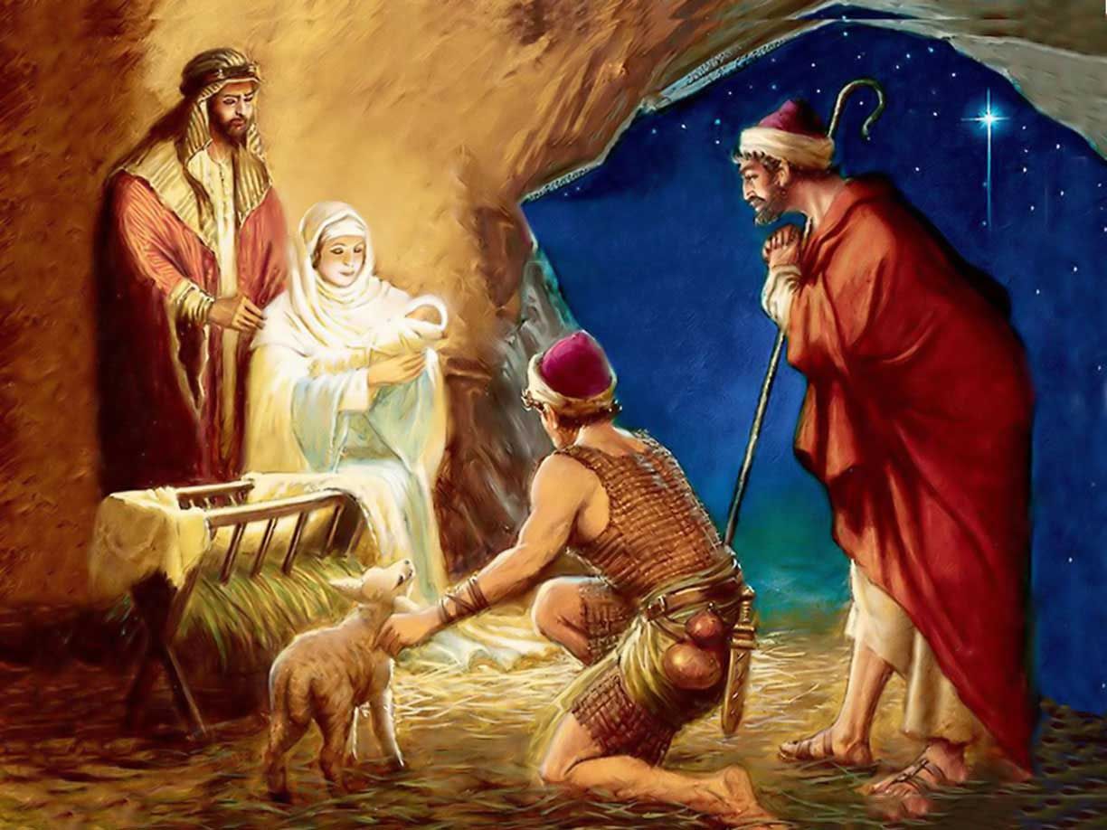 1224x918 Photos Beautiful Christmas Nativity Pictures Free, - Christmas Nativity Painting